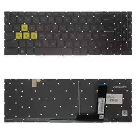   V203222PK gyári új magyar fekete laptop billentyűzet, keret nélkül - Multi Color