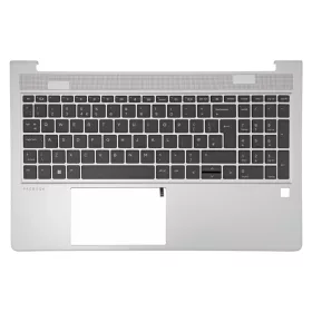   M21742-001 gyári új angol (UK) kiosztású háttérvilágításos laptop billentyűzet + ezüst felső fedél