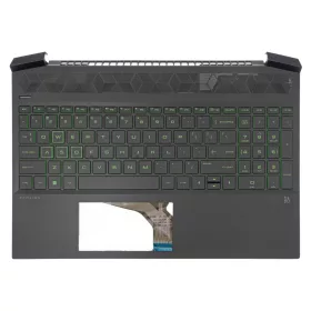   L72597-001 gyári új angol (US) zöld háttérvilágításos laptop billentyűzet + felső fedél