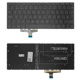   WRT-W19 gyári új, spanyol háttérvilágításos laptop billentyűzet, keret nélkül