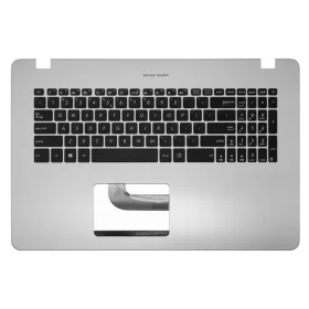   0KNB0-6601xxxx gyári új, fekete angol (US) billentyűzet + ezüst felső fedél