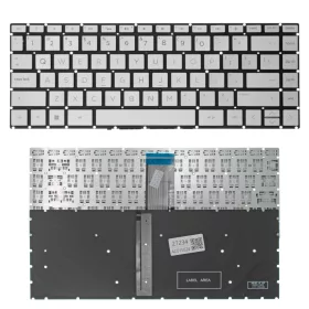   924116-001 gyári új angol (US) háttérvilágításos ezüst laptopt billentyűzet, keret nélkül