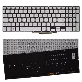   90NB0SZ3-R30HU0 gyári új magyar ezüst háttérvilágításos laptop billentyűzet, keret nélkül