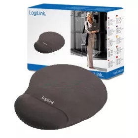 LogiLink Egérpad, géles csuklótámasszal, fekete